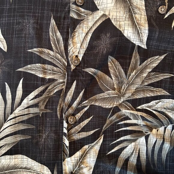 Campia Moda Black & White Tropical Summer Hawaiian Shirt - Picture 3 of 6